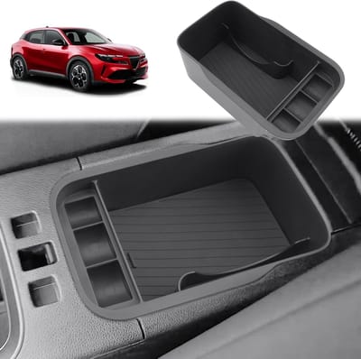 Center Console Opbergdoos voor Alfa Romeo Junior 2025/2026 - Armsteun Organizer met Opbergvakken, Munt- en Kaartopslag, Inclusief Matten en Accessoires