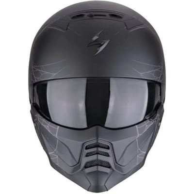 Scorpion EXO-Combat II Spiderweb Zwart Zilver Jethelm - Helm