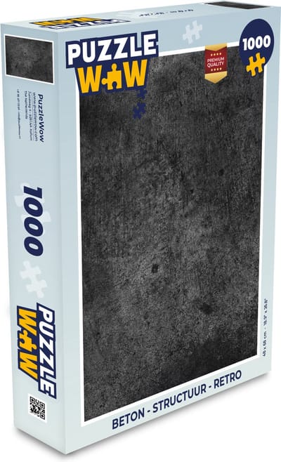 Puzzel Beton - Structuur - Retro - Zwart - Grijs - Rustiek - Legpuzzel - Puzzel 1000 stukjes volwassenen