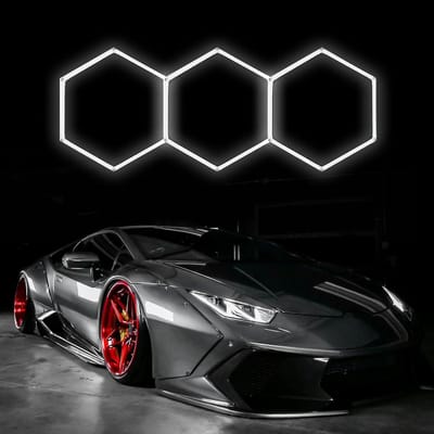 Hexagon LED Lamp - Honingraat Verlichting - Werkplaats Verlichten - Koppelbaar DIY Ontwerp - 3 Hex - Wit