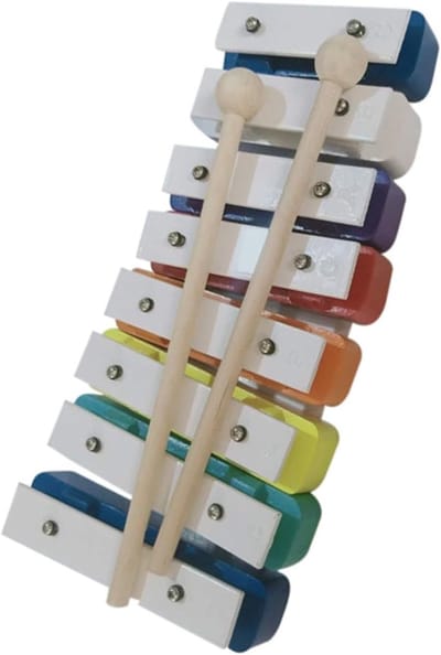 Klokkenspel Percussie - Muziek Instrument - Muziek Educatie - 8 Tonen Metaal - 60x40x20cm - Kleurrijk