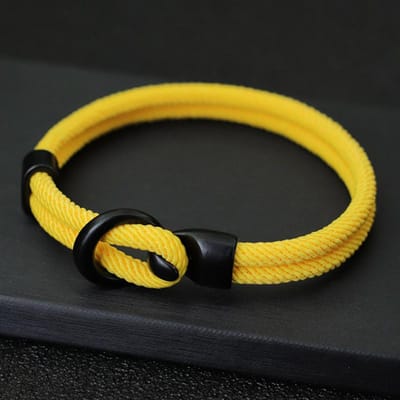 Mode touw armband mannen dubbele laag outdoor camping armband heren accessoires survival paracord armband cadeau voor hem L 20.5cm 8Inch black