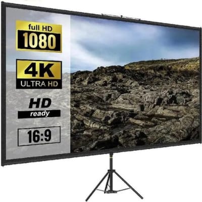 Collox Projector scherm - Projector scherm op statief - 100 inch - Draagbare Home Cinema - Geschikt voor binnen en buiten - 227x250 cm