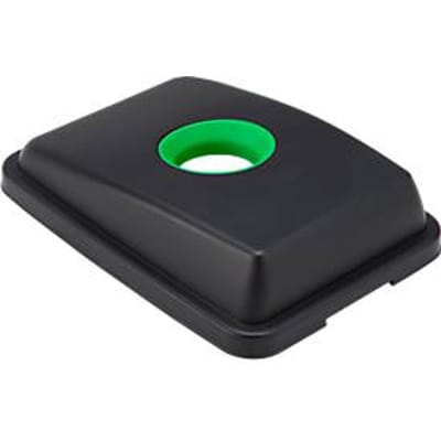 Deksel voor Schäfer Shop Select afvalbak met een inhoud van 60 liter, met ronde opening, B 450 x D 335 x H 50-100 mm, kunststof, groen