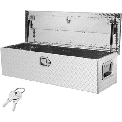 VEVOR 990 x 330 x 254 mm Gereedschapskist voor Vrachtwagenbed, Afsluitbare 83 l Vrachtwagenkist Gereedschapskist Opbergruimte Gereedschapskist, 39 kg Draagvermogen Gereedschapskist Organizer voor Camper, Auto etc.