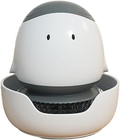 Automatische potborstel - Zeepdispenser schrobber - Keuken reinigen - Eén druk zeepdosering - 11 cm hoog - Grijs