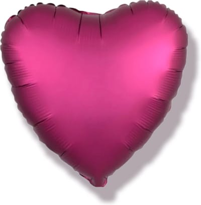 Folieballon bordeaux Hart, liefde , love rood, 40 cm Kindercrea