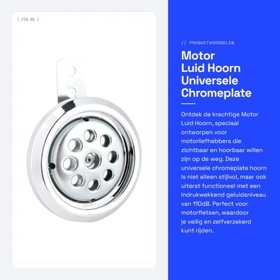 Dailygoods- Motorhoorn 110dB - Waterdicht - Universele Montage - Volledig Metaal - Honingraat Chrome Deksel - Duurzaam ontwerp - Toeter