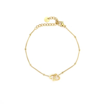 Bijoutheek Armband Hartjes Goud