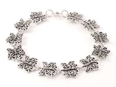Zilveren armband met vlinders