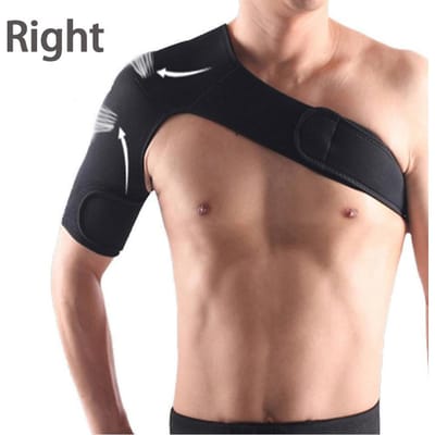 Attelle d'épaule réglable avec coussinet de pression pour hommes et femmes Support d'épaule gauche droite Soulagement de la douleur M for Weight 70-90KG beige