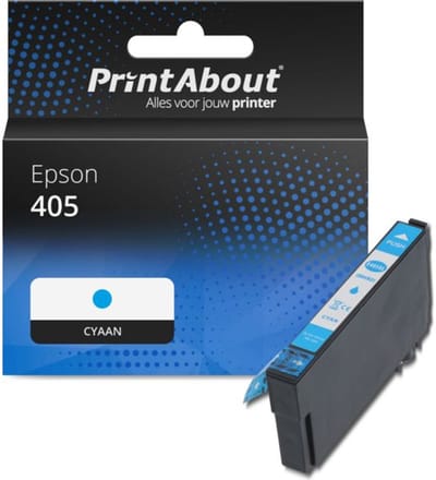 PrintAbout huismerk Inktcartridge 405 (C13T05G24010) Cyaan Geschikt voor Epson