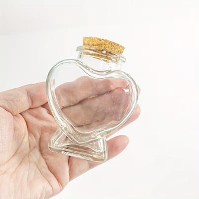 Glazen mini urn hart