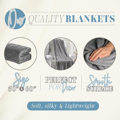 Elegant Comfort Lichtgewicht bedrukte sierdeken - het hele seizoen, ultrazacht, gezellig en pluche - decoratieve dekens, perfect om te loungen, 127 x 60 inch, Chevron plaid deken, grijs