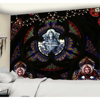 Tapisserie Église Chrétienne Évangéliste Matthieu Saints Décoration d'Intérieur Art Mural Livraison Directe Tissu Mural Christ Tapisseries Murales 95x70CM