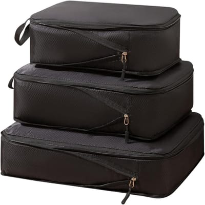 Opbergzakjes - Reisorganizers - Kleding opbergen - Ruimtebesparend - 3 stuks - Zwart