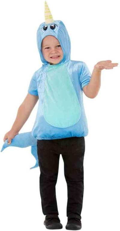 Smiffys - Toddler Narwhal Kinder Kostuum - Kids tm 2 jaar - Blauw