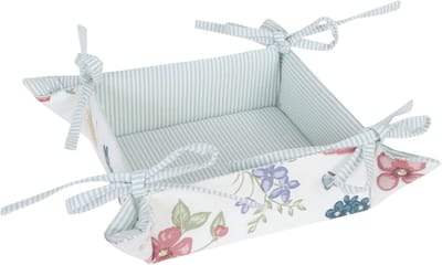 Clayre & Eef - Broodmand van katoen met veldbloemen - 20 x 20 x 8 cm