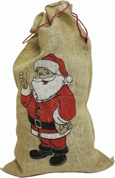 Faram Party Kerst cadeauzak - 85 x 55 cm - jute - zak voor kerstcadeautjes