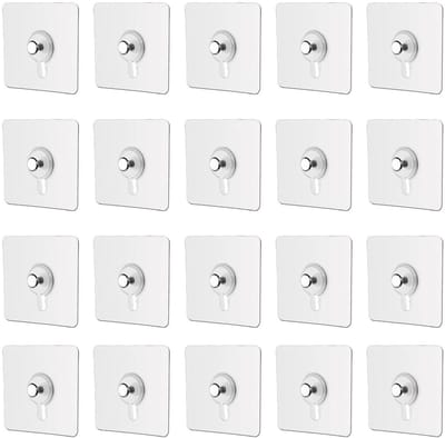 Dailygoods- Zelfklevende Haken - Set van 20 - Sterke draagcapaciteit tot 10kg - Ophanghaken - Haakjes voor foto's - Geen boren nodig - Duurzaam acryl