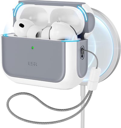 Beschermhoes voor draadloze oordopjes met MagSafe en polsband, Wit