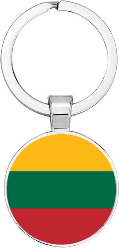 Akyol - Litouwen vlag Sleutelhanger - litouwen - iemand die houdt van reizen - vakantie - landen - vlag - reizigers - cadeau - geschenk - gift - kado - verassing - 2,5 x 2,5 CM