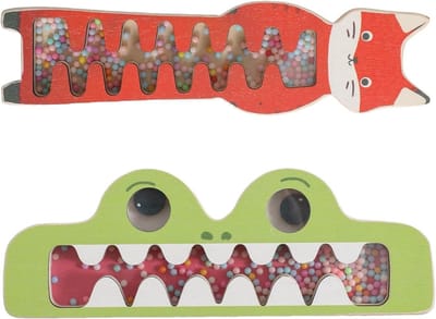 Regenmaker Speelgoed - Zintuiglijk Instrument - Leren door Spelen - Dierenontwerp - 21 x 7 x 2 cm - Vos