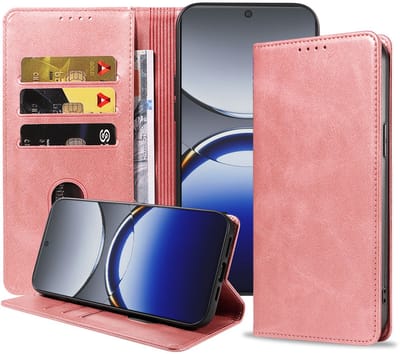 Geschikt voor Oppo Find X8 Pro Telefoonhoesje Kunstleer met Magnetische sluiting en Pasjeshouder Bookcase met Klepje - Walletcase with Cardslot - Rosé Goud - Smartphonica geschikt voor Oppo Find X8 Pro