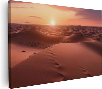 Artaza Canvas Schilderij Zandduinen Marokko - 30x20 cm - Klein - Wanddecoratie Natuur - Muurdecoratie Woonkamer - Kamer Accessoires Landschap