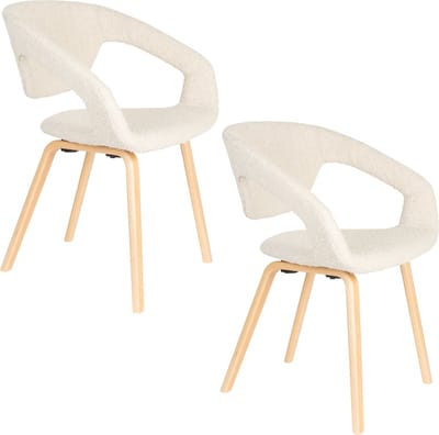 Zuiver Flexback Eetkamerstoelen Armleuning Beige - Set van 2