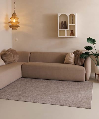 Laagpolig vloerkleed - Lush taupe/lichtgrijs 160x230