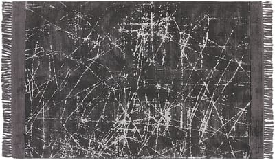 HANLI - Vloerkleed - Donkergrijs - 140 x 200 cm - Viscose