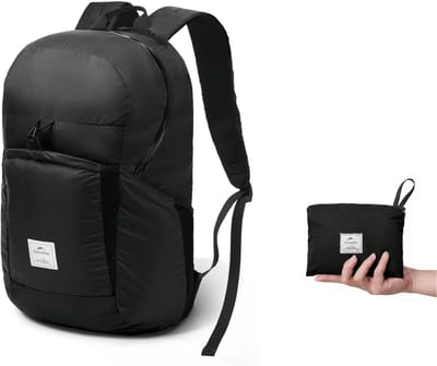 Naturehike Yunyan Opvouwbare Rugzak – 30L – Lichtgewicht Daypack & Dagrugzak – Compacte backpack – Waterbestendig – Reistas voor handbagage – 30D Nylon – Zwart