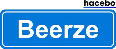 Hacebo - Plaatsnaam Sticker - 29x10 CM - Beerze sticker - Verkeersborden sticker - grappige cadeaus - Beerze