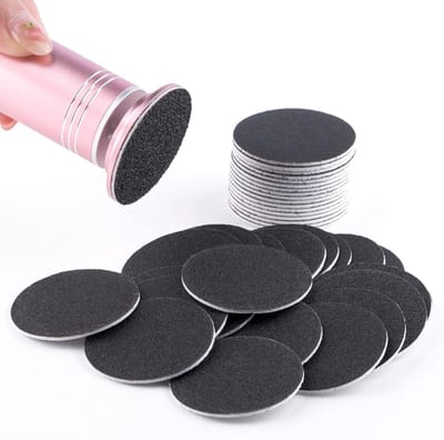 Vijl Schuurpapier Schijven - Vervangende Pedi Pads - Voeten Verzorgen - Zelfklevende Backing - 4.5 cm Diameter - Zwart