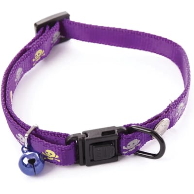 Kattenhalsband met doodskop van nylon Martin Sellier