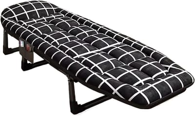 Vouwbed met matras - Campingbed opklapbaar - Logeren en ontspannen - Verstelbare rugleuning 6 standen - 200 x 65 cm