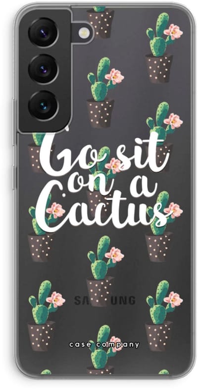 Case Company® - Hoesje geschikt voor Samsung Galaxy S22 hoesje - Cactus quote - Soft Cover Telefoonhoesje - Bescherming aan alle Kanten en Schermrand