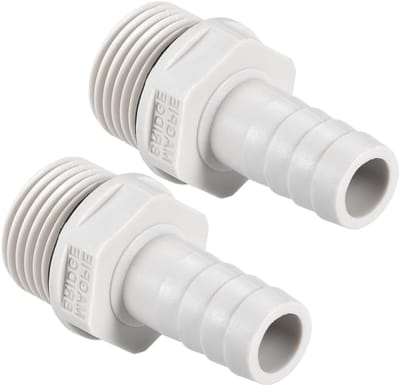 Set van 2 PVC Barbed Hose Fittingen, Slangenconnectoren voor Watertransport, 12mm of 15/32" x 1/2" G Mannelijk