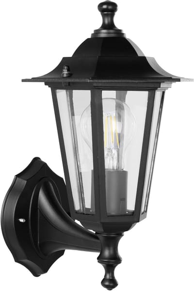 EGLO Laterna 4 Wandlamp - Voor buiten - 1 Lichts - Zwart - Helder