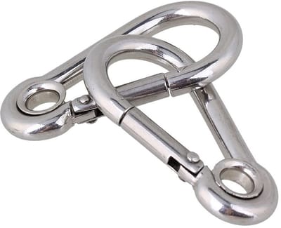 Dailygoods- Karabijnhaak Roestvrij Staal - Klimkarabijnhaak - Waterdicht - Sterk/Duurzaam - Voor Camping/Vissen - Maximale Belasting 350 kg - Haak