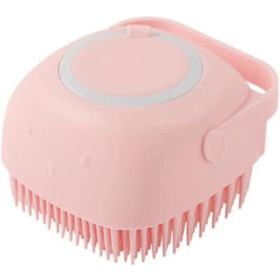 Huisdier kat en hond siliconen badborstel massage verzorging zachte badborstel kan vloeistof vullen badbal borstel huisdier accessoires hond kat gereedschap roze
