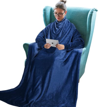 Comfortabele Draagbare Deken met Mouwen voor Volwassenen - Warme Micro Pluche Fleece