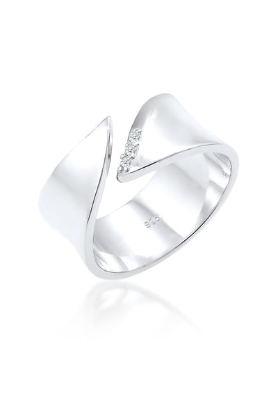 Elli PREMIUM - Ring - dames wikkelring diamant (0.045 ct.) in 925 sterling zilver - Dames