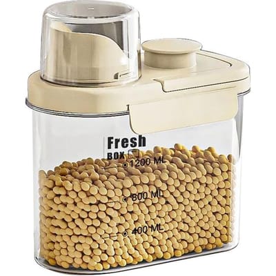Verzegelde opslagtank, geschikt voor het opslaan van rijst, sojabonen en andere artikelen, efficiënt verzegeld, vochtbestendig en schimmelbestendig beige