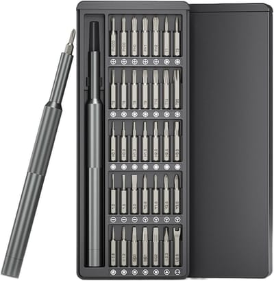Kleine Schroevendraaierset - Precisie Reparatiekit - Elektronica Reparatie - 37-delige Magnetische Set - Compact Formaat - Grijs