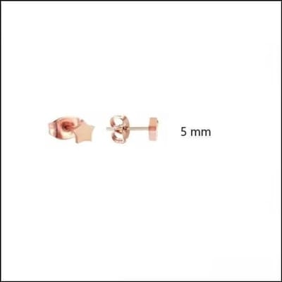 Aramat Jewels | Oorbellen | RVS Ster Oorbellen Diverse Kleuren - Verjaardag Cadeau Oorstekers | 5mm / Rosékleurig | | | | Kinderen, Volwassenen | Verkleurd niet
