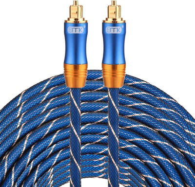 By Qubix - ETK Digital Toslink Optical kabel 30 meter - audio male to male - Optische kabel BLUE series - Blauw audiokabel soundbar
