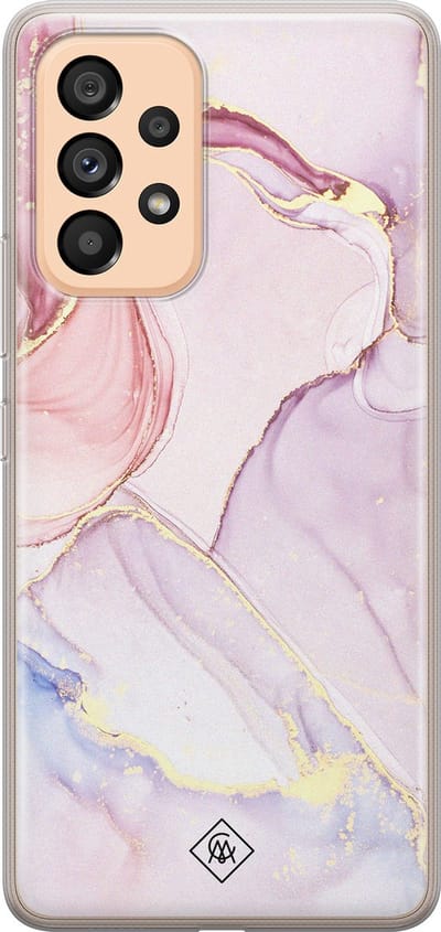 Casimoda® hoesje - Geschikt voor Samsung A53 - Marmer roze paars - Backcover - Siliconen/TPU - Paars