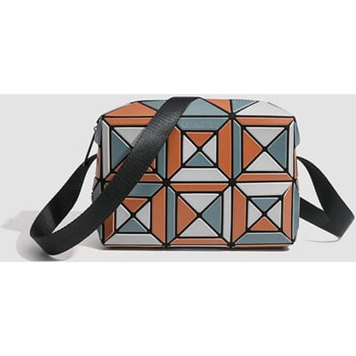 Sac Diamant Géométrique Coloré Japonais Nouveau Été Polyvalent Mode Sac Bandoulière Épaule Unique Petit Sac Carré Sac Appareil Photo Femmes black